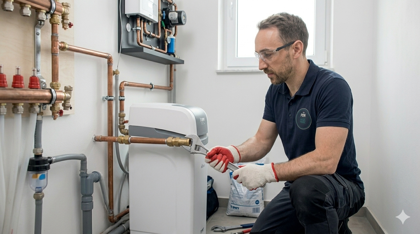 Installation d'un adoucisseur d'eau à Tournai